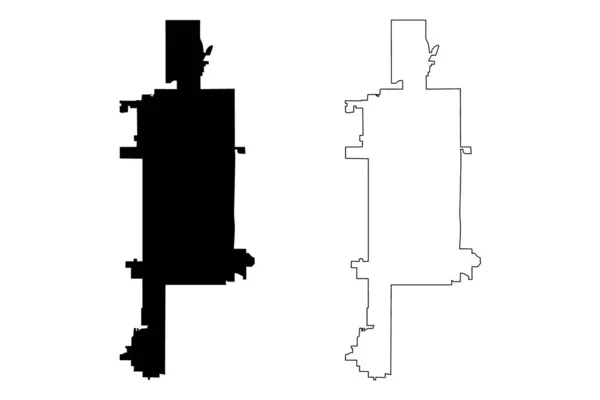 Scottsdale City (Villes des États-Unis d'Amérique, États-Unis d'Amérique, ville des États-Unis d'Amérique) illustration vectorielle de la carte, croquis en croquis ville de Scottsdale carte — Image vectorielle