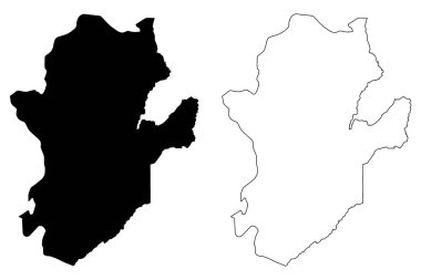 Doğu Eyaleti (Sierra Leone Cumhuriyeti, Salone) harita vektör illüstrasyon, karalama kroki Doğu haritası