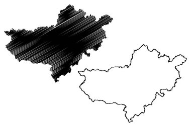Nograd County (Macaristan, Macaristan eyaletleri) harita vektör illüstrasyon, karalama kroki Nograd haritası
