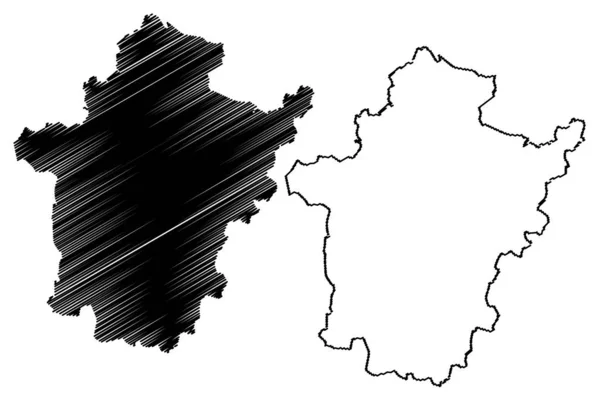 Bekes County (Macaristan, Macaristan ilçeleri) harita vektör illüstrasyon, karalama kroki Bekes harita — Stok Vektör