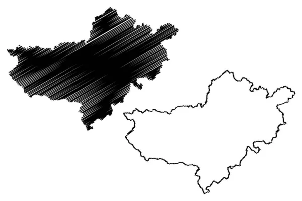 Nograd County (Węgry, węgierskie powiaty) mapa wektor ilustracji, szkic bazgrołów Mapa Nograd — Wektor stockowy