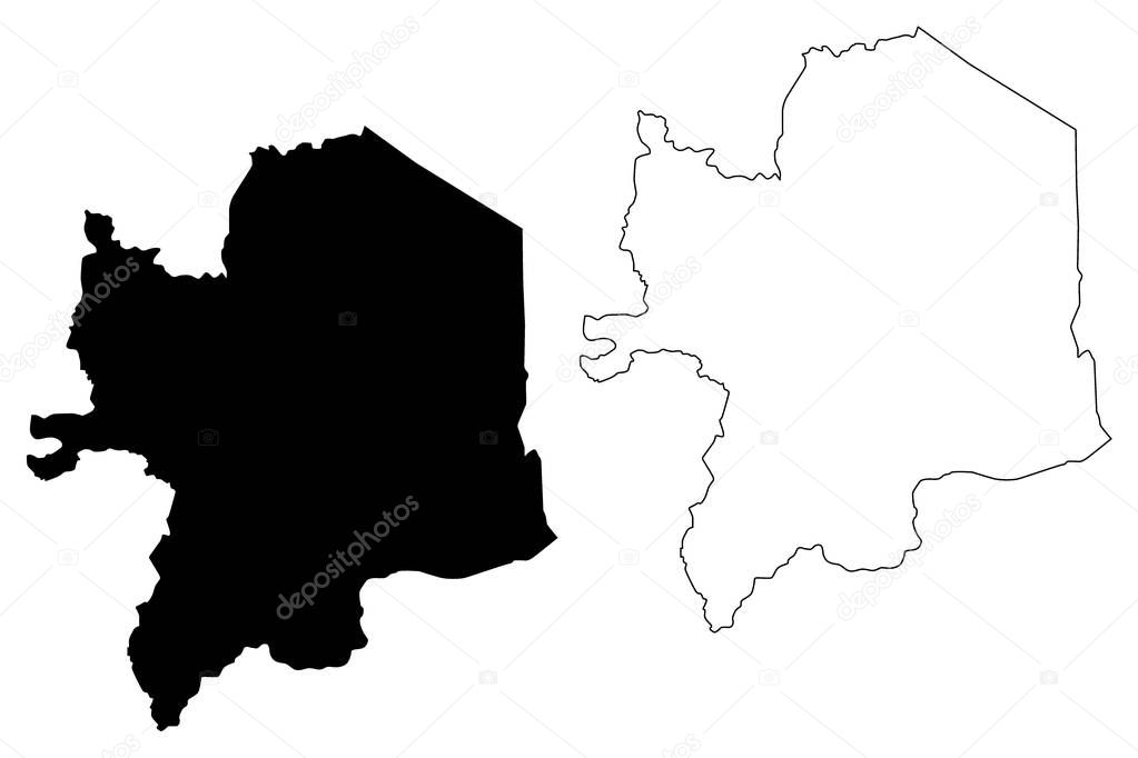 Kara Region (Togolese Republic, Regions of Togo) map vector illustration, scribble sketch Kara map