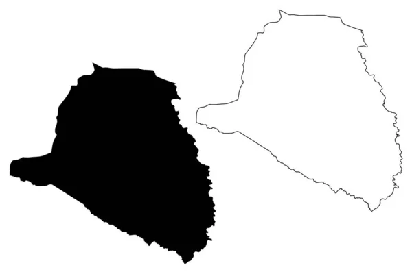 总统海斯部（巴拉圭共和国巴拉圭省）地图矢量插图，涂鸦素描总统海耶斯马 — 图库矢量图片