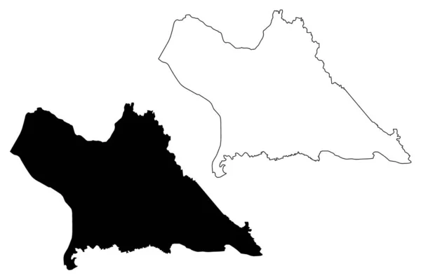 Province de Khammouane (République démocratique populaire lao, Muang Lao, provinces du Laos) illustration vectorielle de la carte, croquis à griffes Carte de Khammouan — Image vectorielle