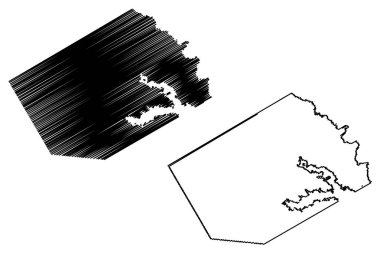 Navarro County, Teksas (Teksas' taki eyaletler, Amerika Birleşik Devletleri, Abd, ABD, Abd) harita vektör illüstrasyonu, karalama krokisi Navarro haritası