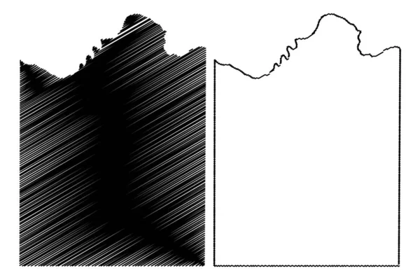 Montague County, Texas (county's in Texas, Verenigde Staten van Amerika, VS, v.s., VS) kaart vector illustratie, Krabbel sketch Montague kaart — Stockvector