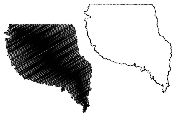 Nacogdoches County, Texas (okresy v Texasu, Spojené státy americké, USA, USA, USA) mapa vektorová ilustrace, Klikyháky mapa Nacogdoches — Stockový vektor