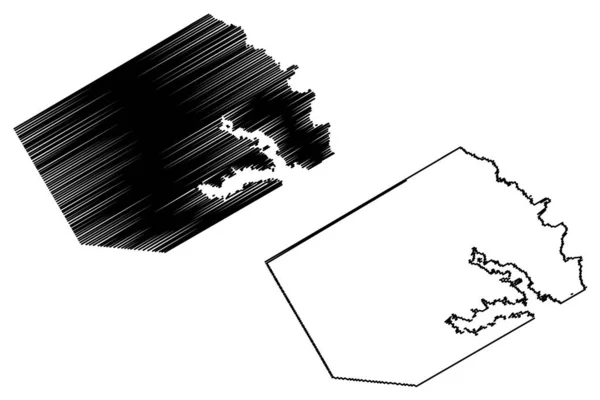 Condado de Navarro, Texas (Condados do Texas, Estados Unidos da América, EUA, EUA) mapa ilustração vetorial, esboço de rabiscos Mapa de Navarro — Vetor de Stock