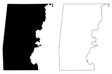 Choctaw County, Alabama (Alabama' daki eyaletler, Amerika Birleşik Devletleri, Abd, ABD, Abd) harita vektör illüstrasyonu, karalama krokichChoctaw haritası