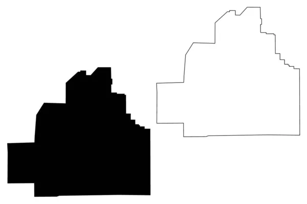 Condado de Bibb, Alabama (Condados no Alabama, Estados Unidos da América, EUA, EUA) mapa ilustração vetorial, esboço de rabiscos Mapa de Bibb — Vetor de Stock