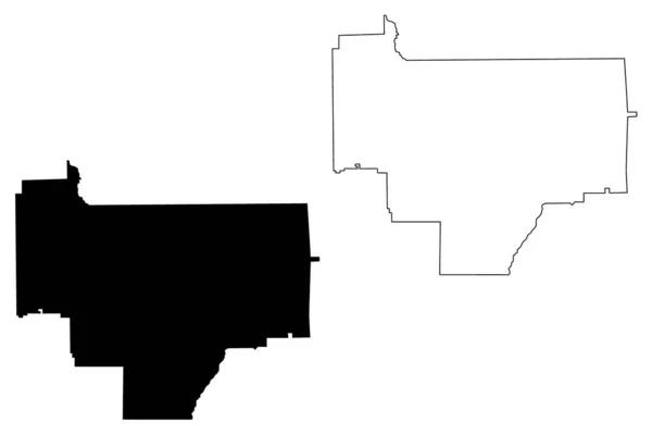 Bullock County, Alabama (Alabama'daki eyaletler, Amerika Birleşik Devletleri, Abd, ABD, Abd) harita vektör illüstrasyonu, karalama krokisi Bullock haritası — Stok Vektör