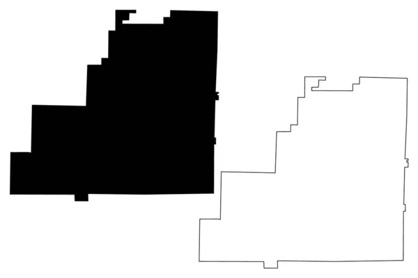 Comté de Clay, Alabama (Comtés de l'Alabama, États-Unis d'Amérique, États-Unis d'Amérique, États-Unis d'Amérique) illustration vectorielle de carte, croquis à griffonner Carte de l'argile — Image vectorielle