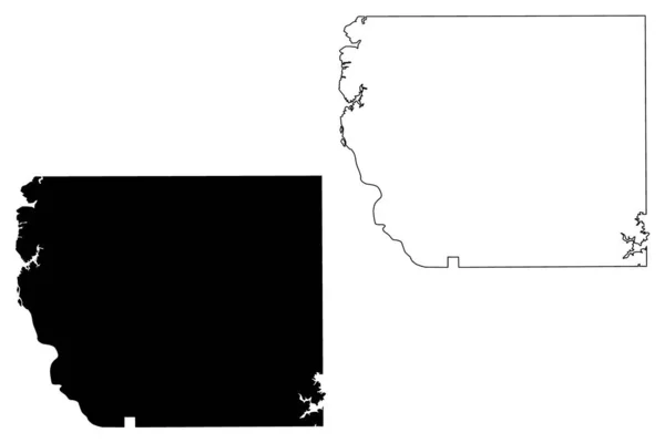 Куса (Сполучені Штати Америки, США, США) карта Векторна ілюстрація, Писанина ескіз Coosa карта — стоковий вектор