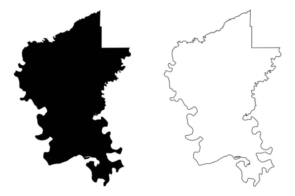 Greene County, Alabama (Condados no Alabama, Estados Unidos da América, EUA, EUA) mapa ilustração vetorial, esboço de rabiscos Mapa de Greene — Vetor de Stock