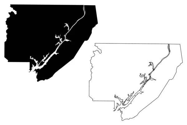 Jackson County, Alabama (Counties in Alabama, United States of America, USA, U.S., US) map vector illustration, scribble sketch Jackson map — стоковый вектор