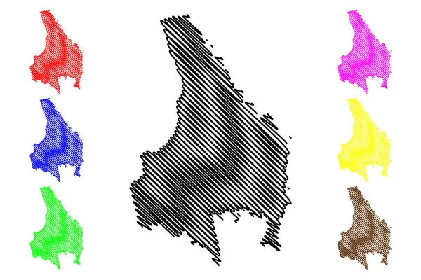 Varmland County (Counties of Sweden, Kingdom of Sweden) mapa vector illustration, scribble sketch Varmland map — Vector de stock