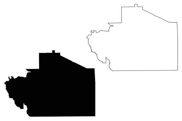 Condado de Macon, Alabama (condados en Alabama, Estados Unidos de América, EE.UU., EE.UU., EE.UU.) mapa vector ilustración, garabato bosquejo mapa de Macon — Vector de stock