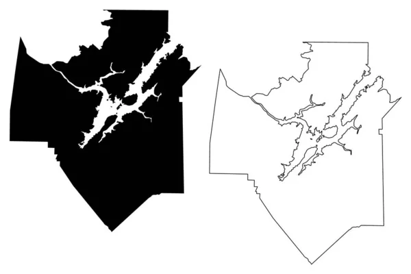 Marshall County, Alabama (counties in Alabama, Verenigde Staten van Amerika, VS, v.s., VS) kaart vector illustratie, Krabbel sketch Marshall kaart — Stockvector