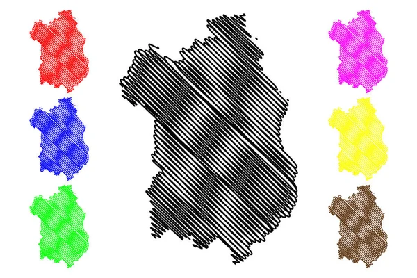 费耶县（匈牙利，匈牙利县）地图矢量插图，涂鸦素描费耶尔地图 — 图库矢量图片