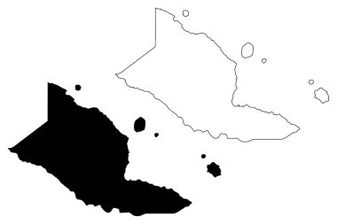 Madang Eyaleti (Papua Yeni Gine Bağımsız Devleti, Png, Papua Yeni Gine Eyaletleri) harita vektör illüstrasyon, karalama kroki Madang ma
