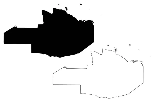 Doğu Sepik Eyaleti (Papua Yeni Gine Bağımsız Devleti, Png, Papua Yeni Gine eyaletleri) harita vektör illüstrasyon, karalama kroki Doğu Sepik ma — Stok Vektör