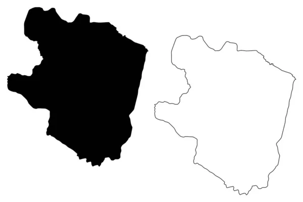 Eastern Highlands Province (niezależne Państwo Papui-Nowej Gwinei, PNG, prowincje Papui-Nowej Gwinei) mapa wektorowa, szkic Bazgroły Wschodnia Highlands ma — Wektor stockowy