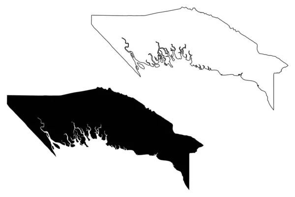 Gulf Province (niezależne Państwo Papui-Nowej Gwinei, PNG, prowincje Papui-Nowej Gwinei) mapa wektorowa mapy, szkic Bazgroły Zatoka ma — Wektor stockowy