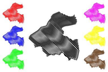 La Paz Department (Honduras Cumhuriyeti, Honduras Bölümleri) harita vektör illüstrasyon, karalama kroki La Paz ma