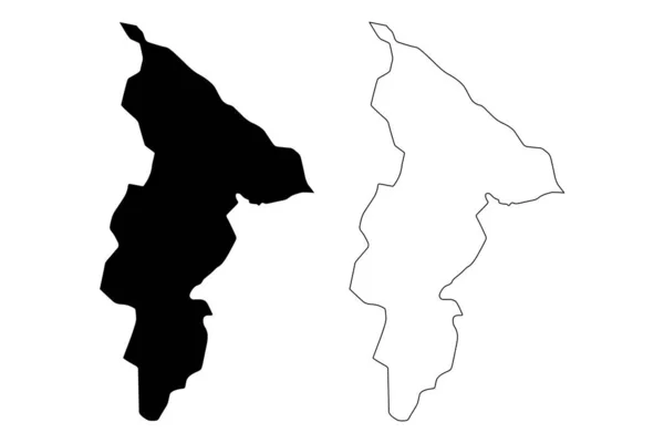 Provincia de Jiwaka (Estado Independiente de Papúa Nueva Guinea, PNG, Provincias de Papúa Nueva Guinea) mapa vector ilustración, boceto garabato Jiwaka ma — Vector de stock