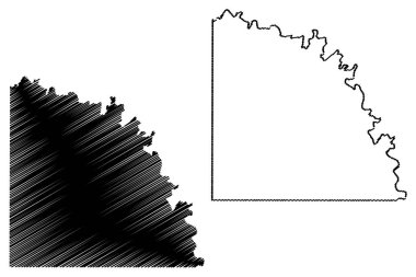 San Saba County, Teksas (Teksas'taki eyaletler, Amerika Birleşik Devletleri, Abd, ABD, Abd) harita vektör illüstrasyonu, karalama krokisi San Saba haritası