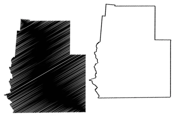 Real County, Texas (okresy v Texasu, Spojené státy americké, USA, USA, USA) mapa vektorového obrázku, Klikyháky skutečná mapa — Stockový vektor