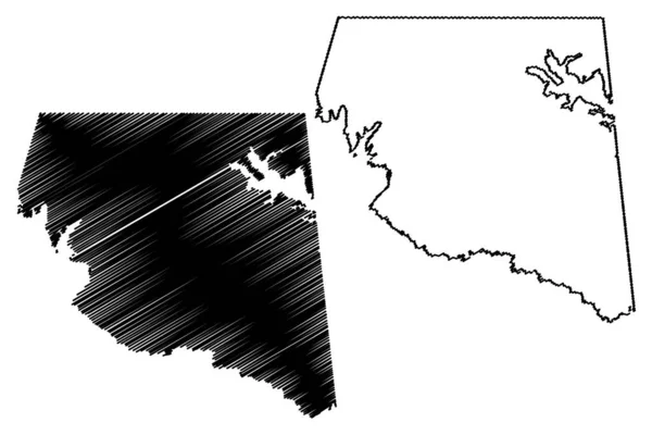 Rains County, Texas (Counties in Texas, United States of America,USA, U.S., US) map vector illustration, scribble sketch Rains map — Stock Vector