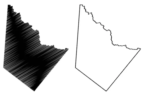 Condado de Reeves, Texas (Condados em Texas, Estados Unidos da América, EUA, EUA) mapa ilustração vetorial, esboço de rabiscos Reeves mapa — Vetor de Stock