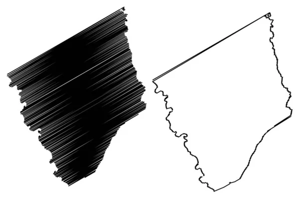 Condado de Robertson, Texas (Condados em Texas, Estados Unidos da América, EUA, EUA) mapa ilustração vetorial, esboço de rabiscos Robertson mapa — Vetor de Stock