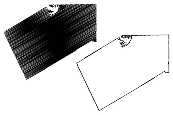 Comté de Somervell, Texas (Comtés du Texas, États-Unis d'Amérique, États-Unis d'Amérique, États-Unis d'Amérique) illustration vectorielle de la carte, croquis à griffes Carte de Somervell — Image vectorielle