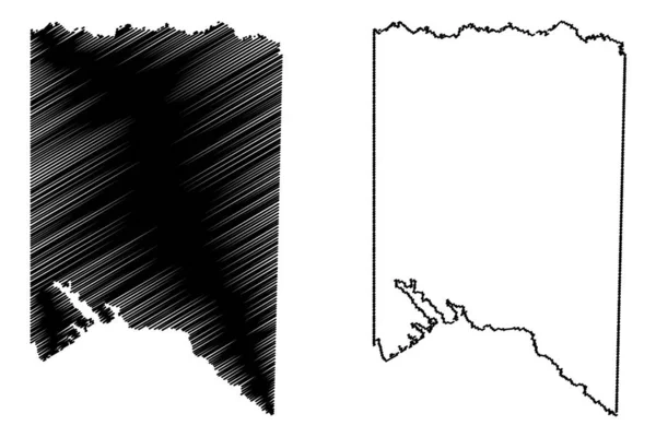 Condado de Titus, Texas (Condados do Texas, Estados Unidos da América, EUA, EUA) mapa ilustração vetorial, esboço de rabiscos Mapa de Titus — Vetor de Stock