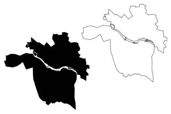 Richmond city (vereinigte staaten städte, vereinigte staaten von amerika, usa city) karte vektorillustration, kritzelskizze stadt von richmond map — Stockvektor