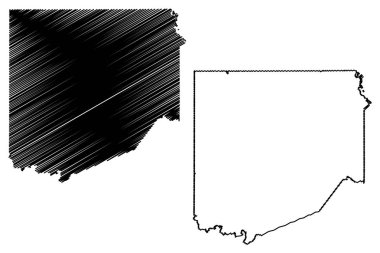 Upshur County, Texas (Teksas' taki eyaletler, Amerika Birleşik Devletleri, Abd, ABD, Abd) harita vektör illüstrasyonu, karalama krokiupUpshur haritası