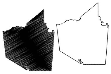 Walker County, Teksas (Teksas'taki eyaletler, Amerika Birleşik Devletleri, Abd, ABD, Abd) harita vektör illüstrasyonu, karalama çizimi Walker haritası