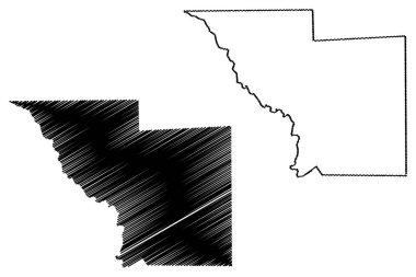 Webb County, Teksas (Teksas'taki eyaletler, Amerika Birleşik Devletleri, Abd, ABD, Abd) harita vektör illüstrasyonu, karalama krokisi Webb haritası