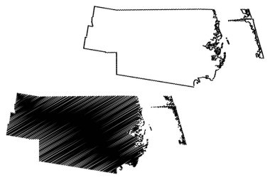 Willacy County, Texas (Teksas' taki eyaletler, Amerika Birleşik Devletleri, Abd, ABD, Abd) harita vektör illüstrasyonu, karalama krokiWillacy haritası