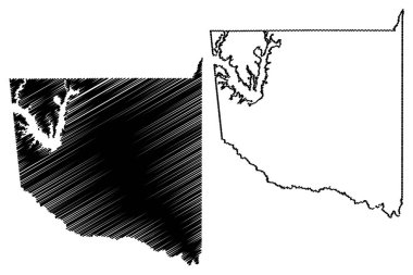 Wood County, Texas (Teksas'taki eyaletler, Amerika Birleşik Devletleri, Abd, ABD, Abd) harita vektör illüstrasyonu, karalama kroki Ahşap harita