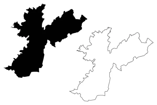 Nabatieh Governorate (República Libanesa, Governorates do Líbano) mapa ilustração vetorial, rabiscos esboço Nabatieh ma — Vetor de Stock