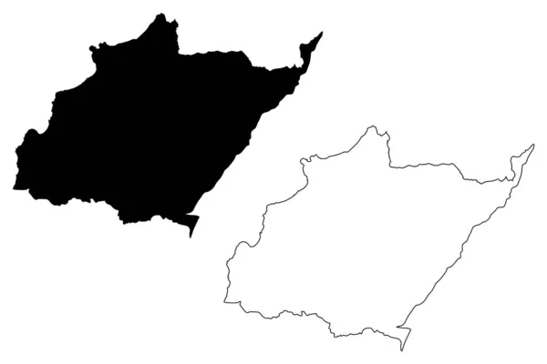 Governatorato do Norte (República Libanesa, Governatas do Líbano) mapa ilustração vetorial, rabisco esboço Gouvernorat du Liban-Nord ma —  Vetores de Stock