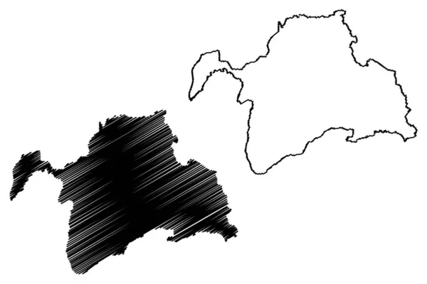 Región Autónoma de Gorno-Badakhshan (República de Tayikistán, Regiones de Tayikistán) mapa vector ilustración, garabato boceto Kuhistani Badakhshan Región Autónoma (GBAO) ma — Vector de stock