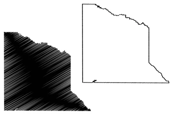 Comté de Van Zandt, Texas (Comtés du Texas, États-Unis d'Amérique, États-Unis d'Amérique, États-Unis d'Amérique) illustration vectorielle de carte, croquis à griffes Carte de Van Zandt — Image vectorielle