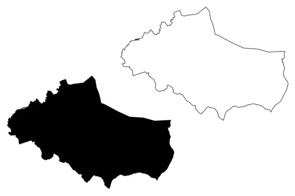 多布里希省（保加利亚共和国，保加利亚省）地图矢量插图，涂鸦素描多布里希地图 — 图库矢量图片