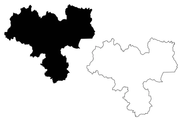 Província de Haskovo (República da Bulgária, Províncias da Bulgária) mapa ilustração vetorial, rabisco esboço Haskovo mapa —  Vetores de Stock