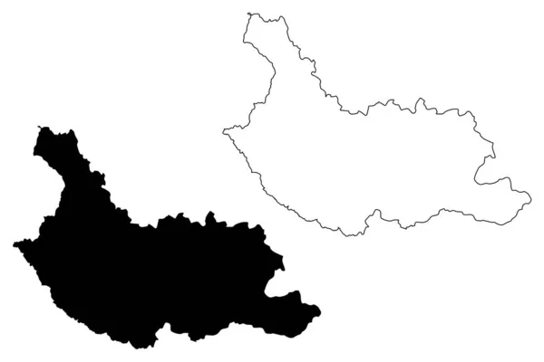 Kjustenilova provincie (Bulharská republika, Bulharsko) mapka map, náčrtek pro Kyustendil — Stockový vektor