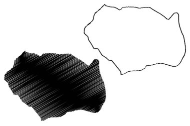 Sanchez Ramirez Eyaleti (Dominik Cumhuriyeti, Hispaniola, Dominik Cumhuriyeti Eyaletleri) harita vektör illüstrasyon, karalama kroki Snchez Ramirez ma